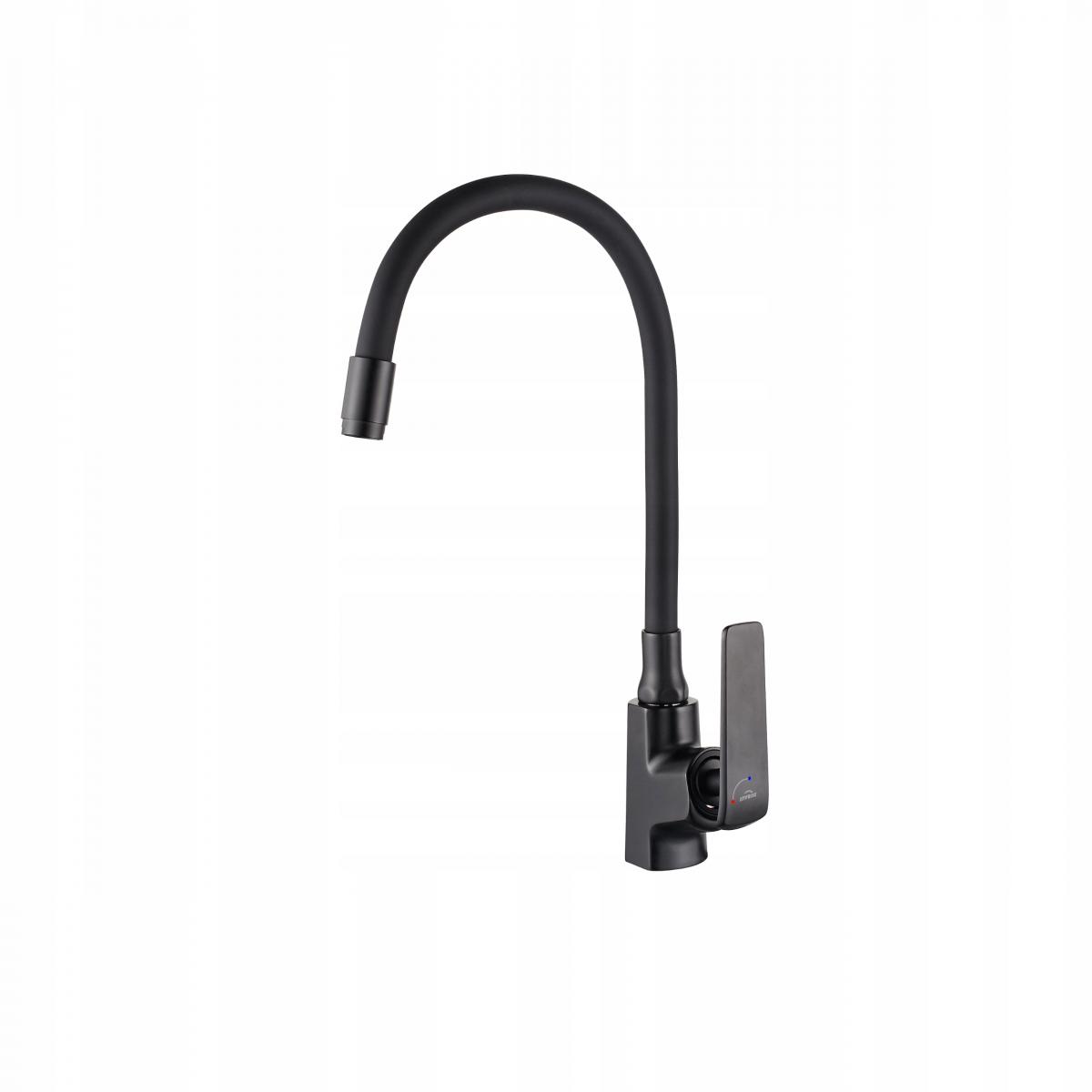 INVENA BATERIA ZLEWOZMYW LIGARIA Z ELAST WYLEWKĄ INVENA TREND, CZARNY