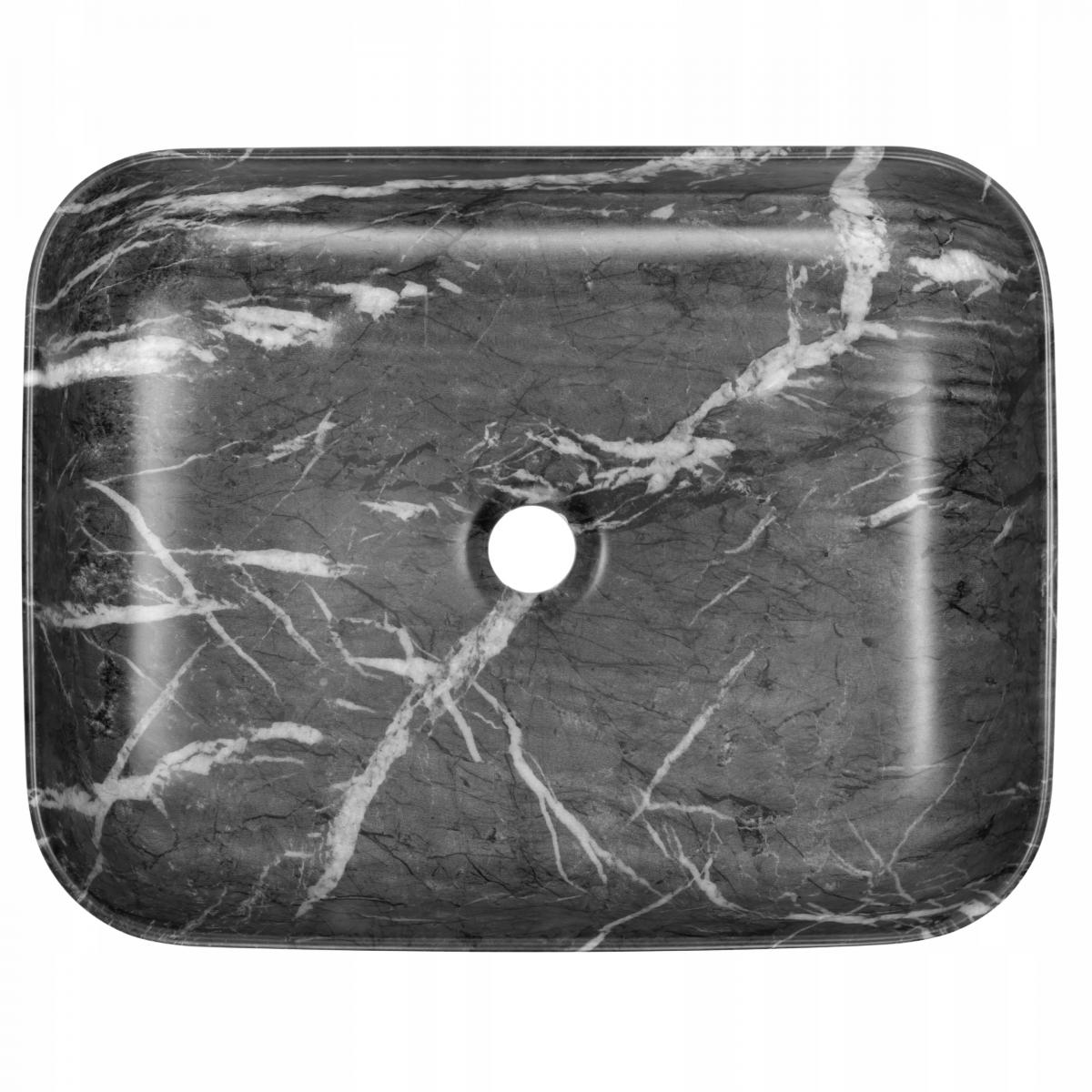 INVENA UMYWALKA NABLATOWA FLORINA TREND 51CM PROST EFEKT MARMUR GRAFIT MAT