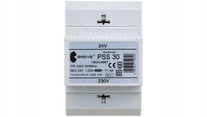 Transformator jednofazowy PSS 30 230/24V IP30 na szynę DIN TH-35 w obudowie