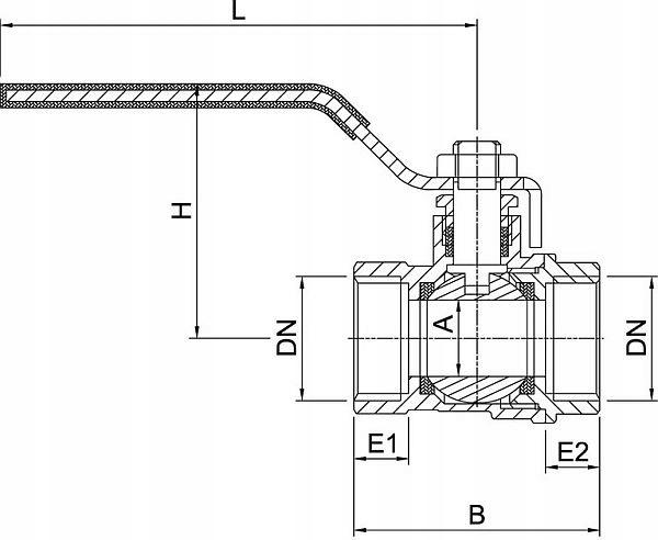 INVENA ZAWÓR KULOWY WODNY WW DN 40 (6/4) VERT, OPASKA