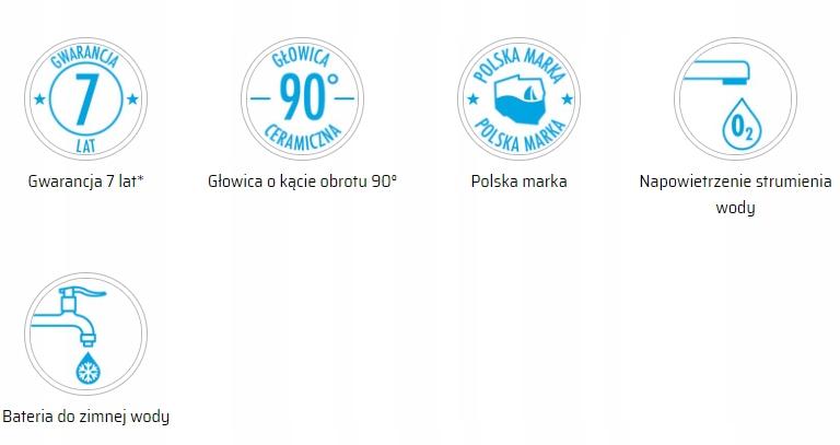 Bateria umywalkowa ścienna do wody zimnej lub zmieszanej, chrom