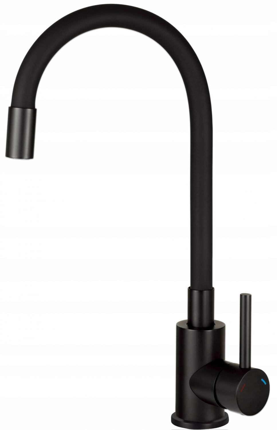 DEANTE Bateria kuchenna z giętą wylewką Luno, nero