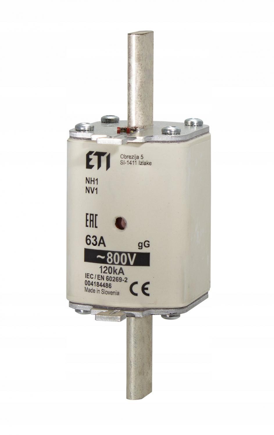 ETI Wkładka topikowa zwłoczna - 800V - KOMBI NH1 GG 125A/800V