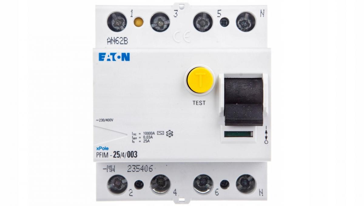 EATON Wyłącznik różnicowoprądowy 4-biegunowy PFIM-25/4/003-MW