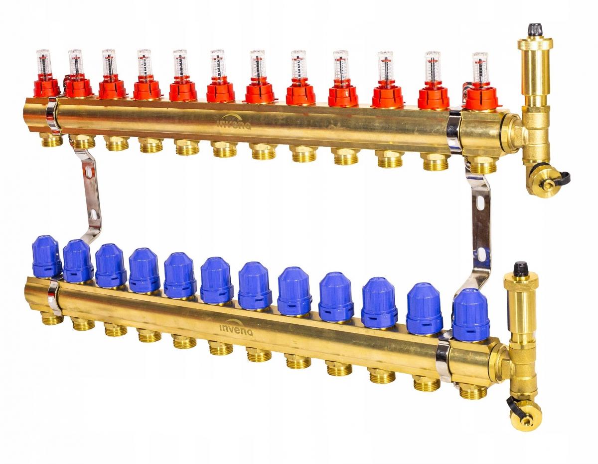 ROZDZIELACZ MOSIĘŻNY OGRZEWANIA PODŁOGOWEGO PLUS 16-OBIEGOWY INVENA