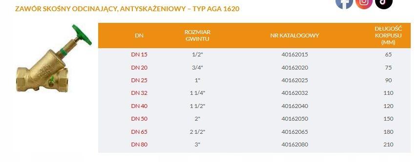 Zawór antyskażeniowy, zwrotny, odcinający skośny mosiężny DN 20