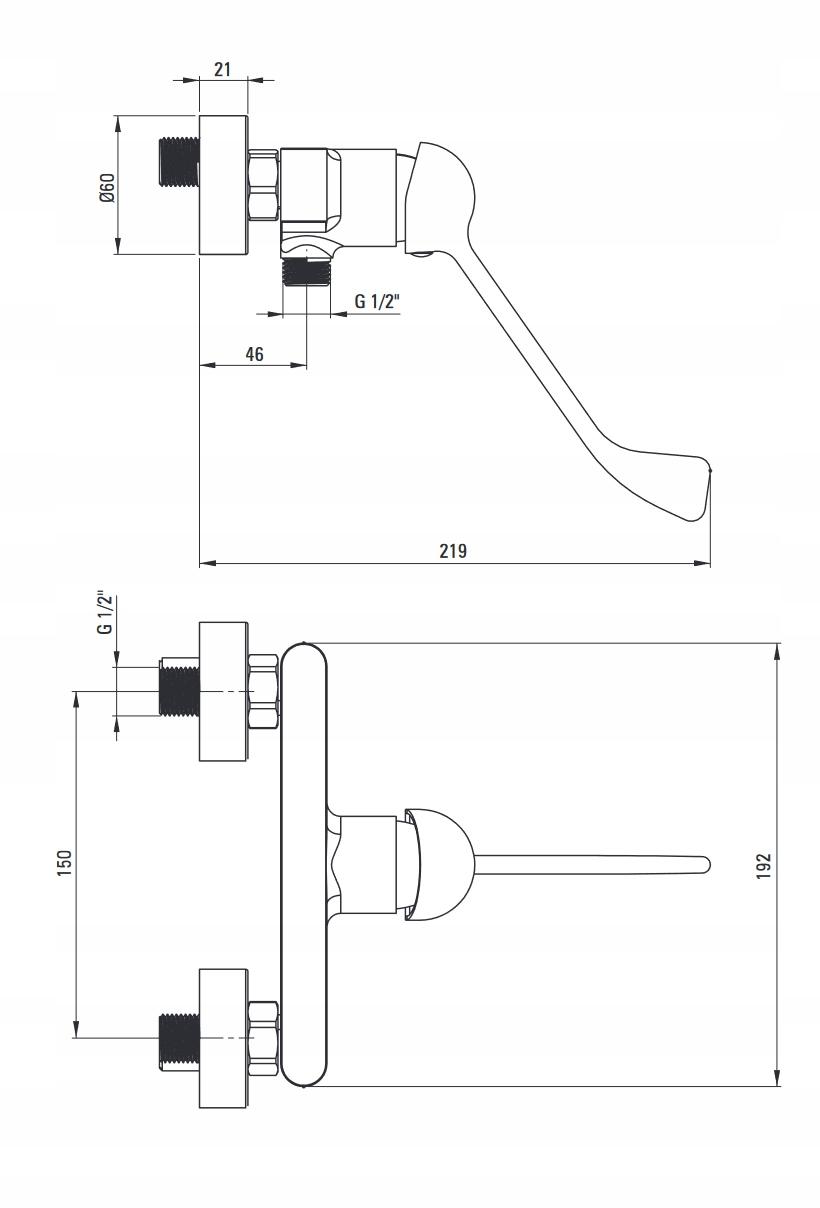 DEANTE Bateria prysznicowa Alpinia z dźwignią Clinic chrom BGA 040C