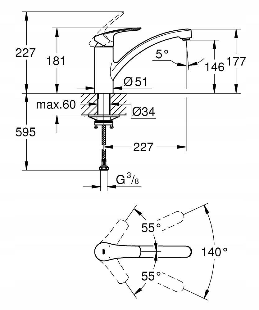 Bateria zlewozmywakowa HANSGROHE Focus 240 1-uchwyt. chrom z wyciąganą wyl
