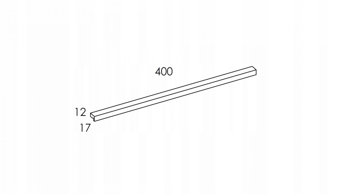 ROCA Uchwyt 40 KWADRO (do szafek/komód 60 cm), czarny mat