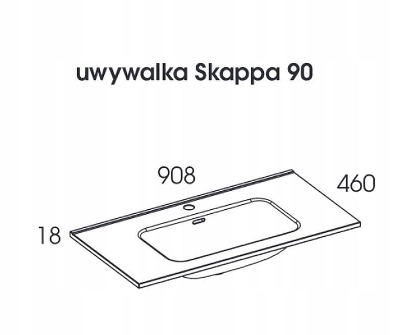 Szafka 900 x 456 x 370 mm white 1 szuflada ELITA Futuris 90 1S