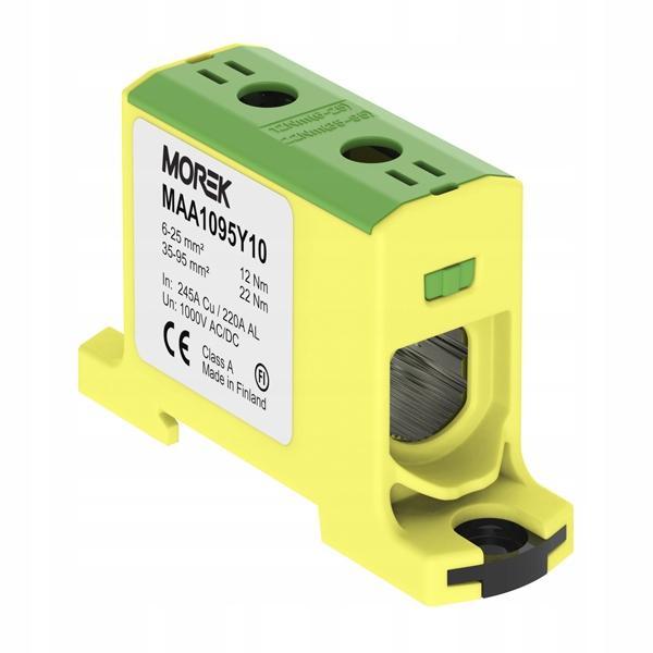 Złączka OTL95 żółto-zielony 1xAl/Cu 6-95mm2 1000V AC/1500V DC, zacisk uniwe