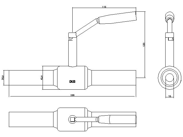 DANFOSS Zawór kulowy JIP z końcówkami do wspawania, PN40, DN20