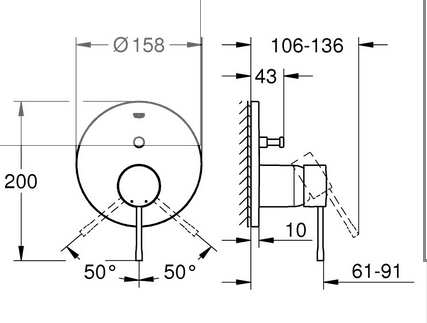 GROHE Bateria do obsługi 2 wyjść cool sunrise
