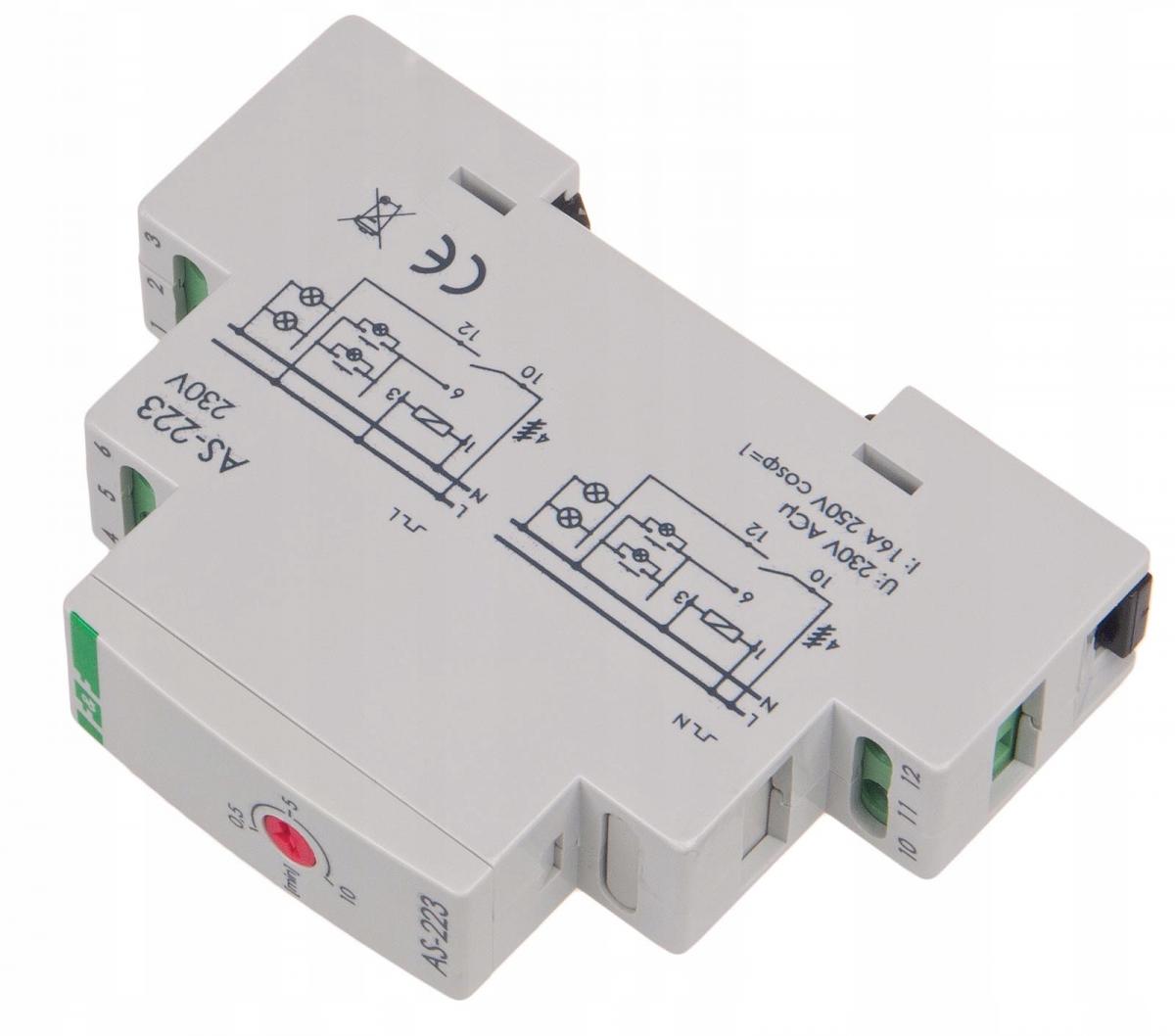 F&F Automat schodowy AS-223 przeciwblokadą, Un=230V, I=16A, 1 moduł