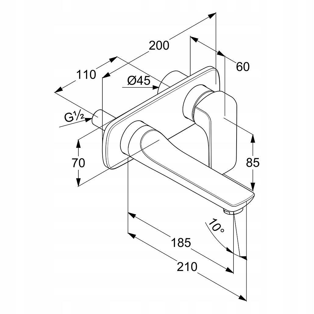 Element natynkowy KLUDI AMEO do bat ściennej podtynk 1-uchwyt chrom