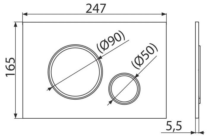 Przycisk sterujący ALCADRAIN THIN do systemów podtynk czarny mat/chrom