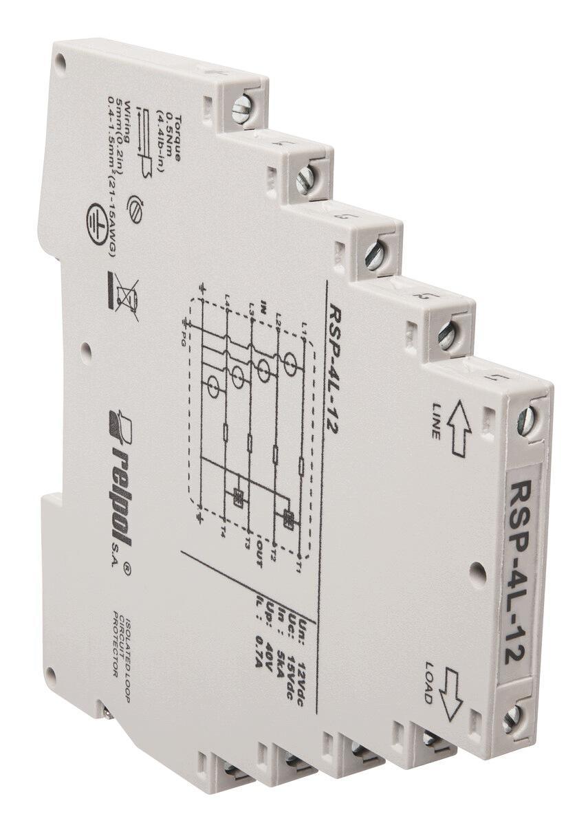 Ogranicznik przepięć DC do ochrony linii danych/sygnałowych, 12 V DC RSP-4L