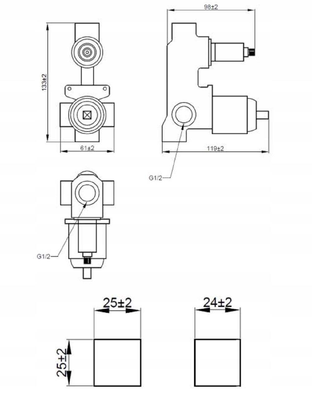 INVENA ZEST PODTYN Z BAT PODTYNK 2F SIROS, KWADR, CZARNY, NR 10