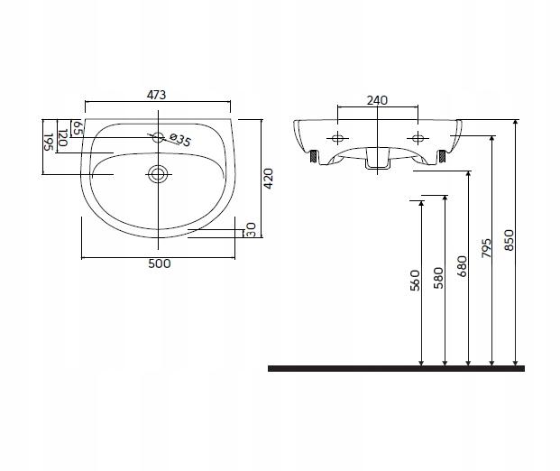 Zestaw meblowy KOŁO SOLO z umywalką 50cm 48h