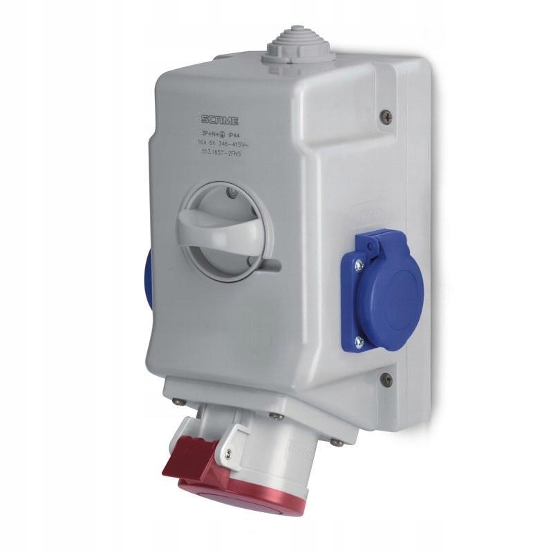 SCAME Gniazdo natynkowe OPTIMA-COMBI 3P+N+E 32A + 230V z wyłącznikiem 0-1