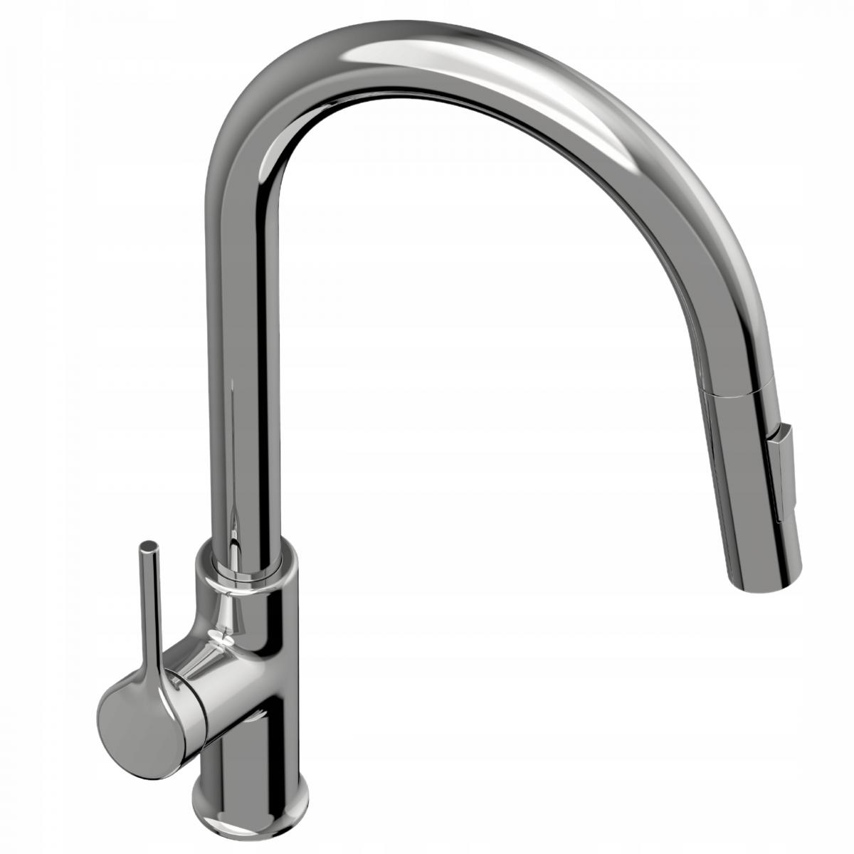 INVENA BATERIA ZLEW FARSALA Z WYCIĄGANĄ 2F WYLEWKĄ TYPU U CHROM TREND