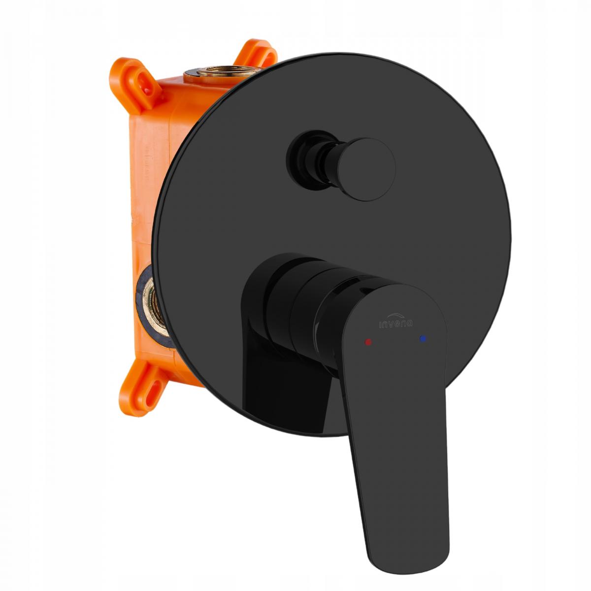 INVENA ZESTAW PODTYNKOWY Z BATERIĄ PODT 2F ALONIA TREND, CZARNY POŁYSK