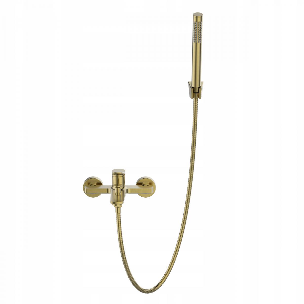 INVENA BATERIA WANNOWA ALONIA INVENA TREND Z ZESTAWEM NATRYSK ZŁOTO SZCZOTK