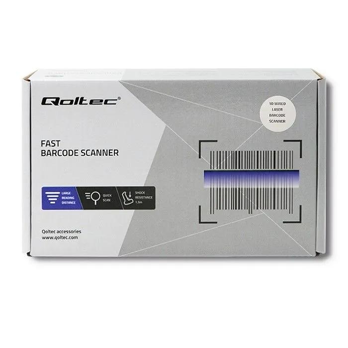 QOLTEC Laserowy czytnik kodów kreskowych 1D, USB, 50860