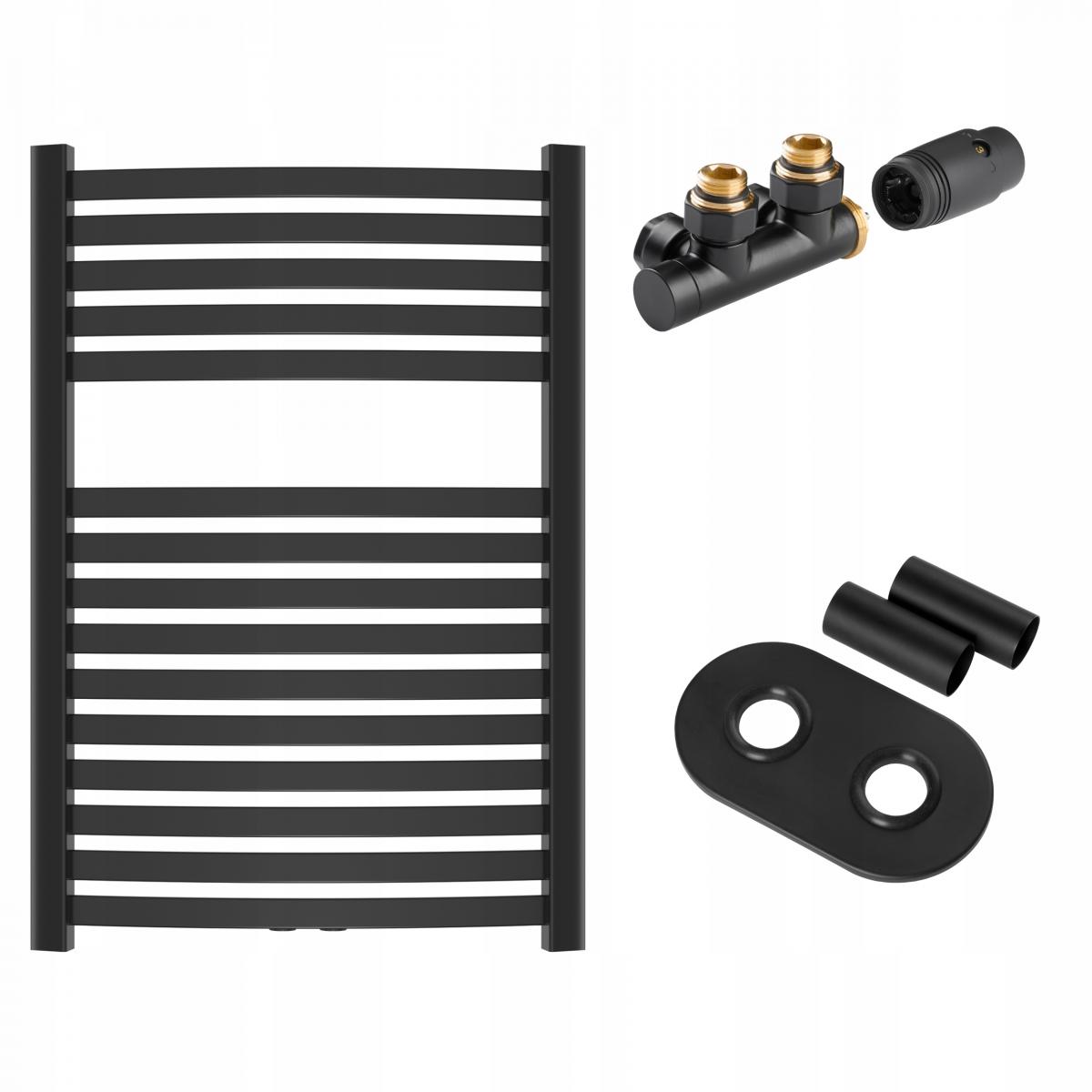 INVENA GRZEJNIK ŁAZ. 540X800 + KPL. DUOPLEX + MASKOWNICA PODW. - CZARNY