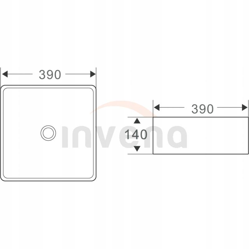 Umywalka nablatowa INVENA MALAGA BIAŁA 39cm 48h