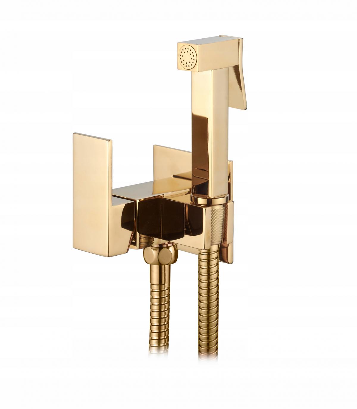 INVENA BATERIA BIDETOWA PODTYNKOWA KWADRATOWA, ZŁOTY