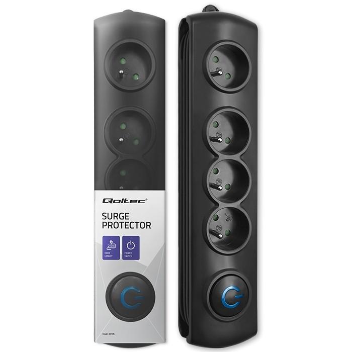 QOLTEC Listwa antyprzepięciowa Quick Switch 4 gniazd 2.5m