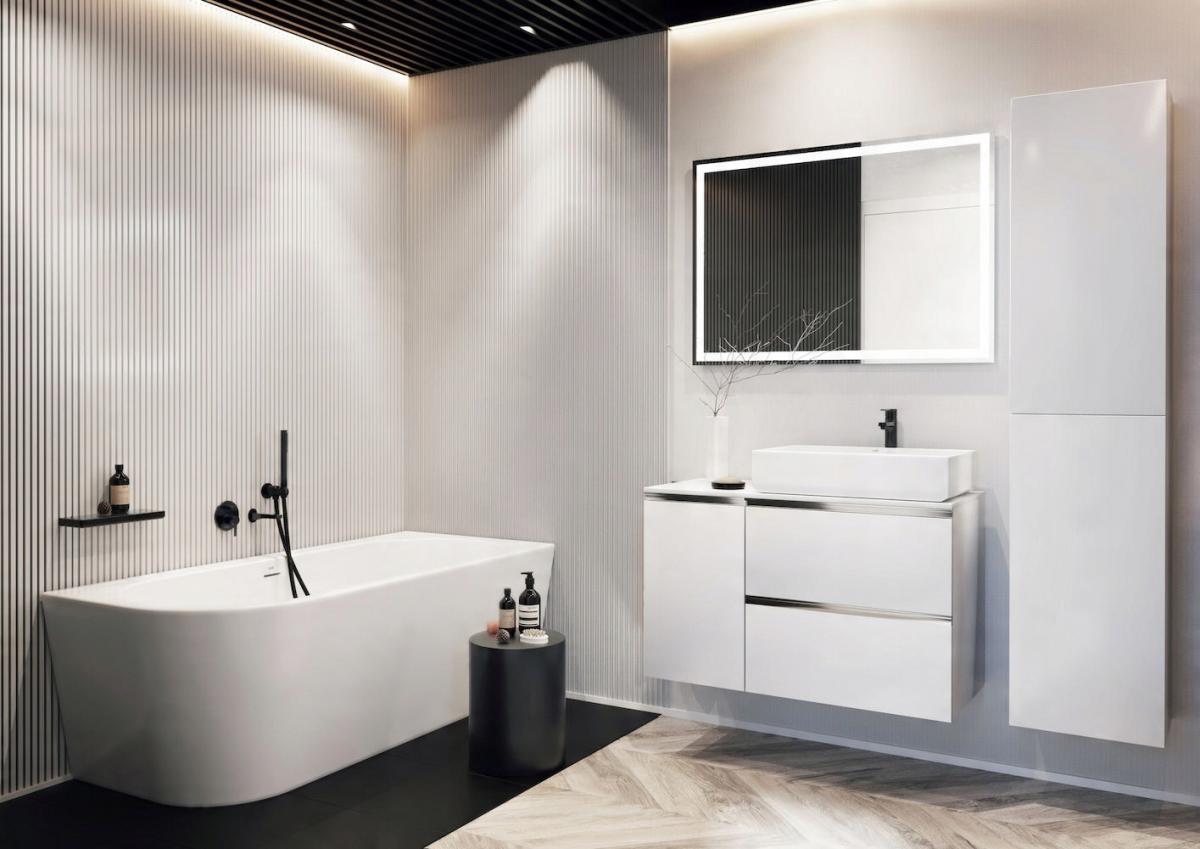 Wanna asymetryczna ETERNITY CORNER 165x75cm Lewa z/zint.obud z/syf Biała