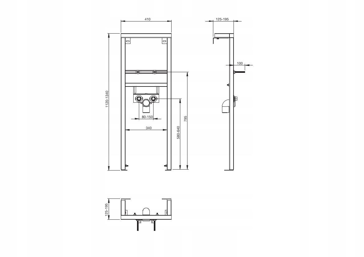 Stelaż podtynkowy do umywalki ROCA 134x41cm 48h