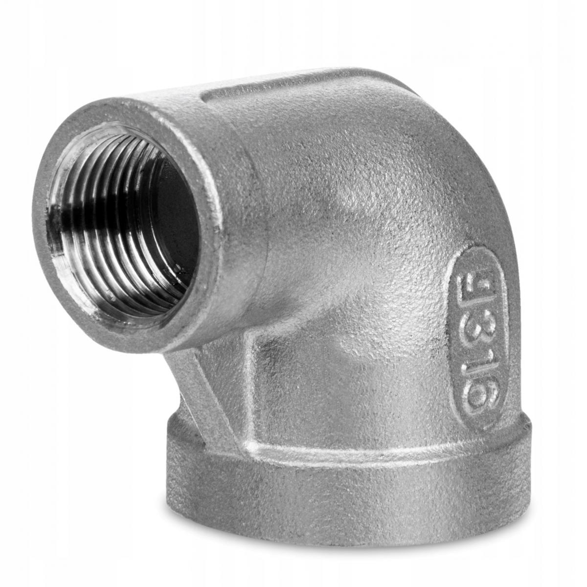 Kolano gwintowane ze stali nierdzewnej nakrętne 90° 2