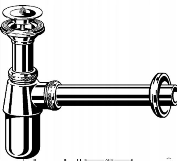 Syfon butelkowy 5/4x5/4 mosiądz / chromowany