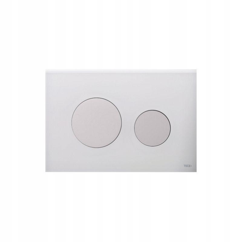 Przycisk spłukujący TECE loop podwójny do WC szkło biały 220x150x11 mm