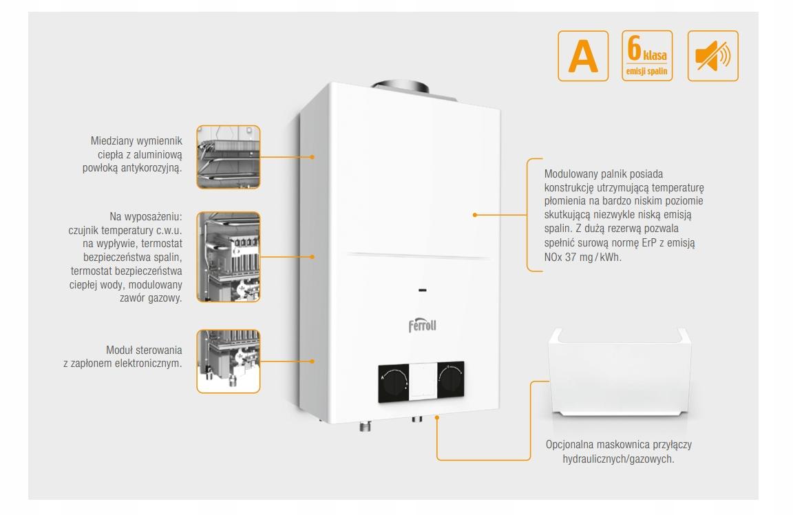 Podgrzewacz C.W.U FERROLI gazowy przepływowy PEGASO PRO 18,9 kW LPG 48h