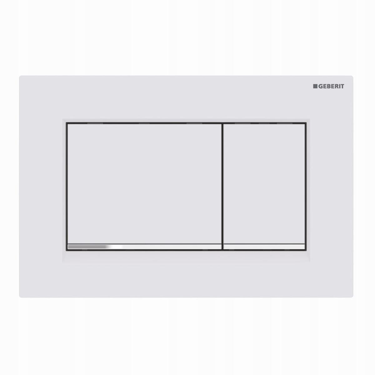 Przycisk uruchamiający GEBERIT Sigma20 prostokątny przedni biały/chrom