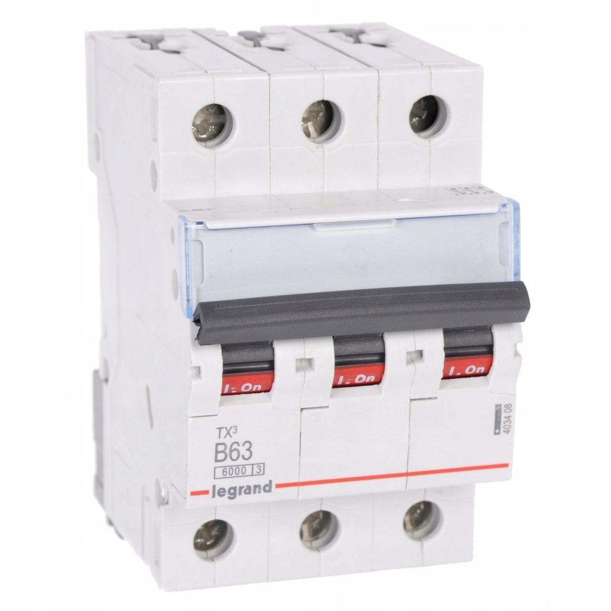 LEGRAND Wyłącznik nadprądowy S 303 3P B 63A 6000A TX3