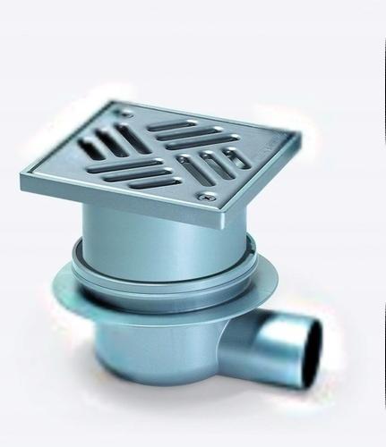 Wpust Classic DN50 odpływ boczny z przykręcaną kratką nierdzewną 138x138