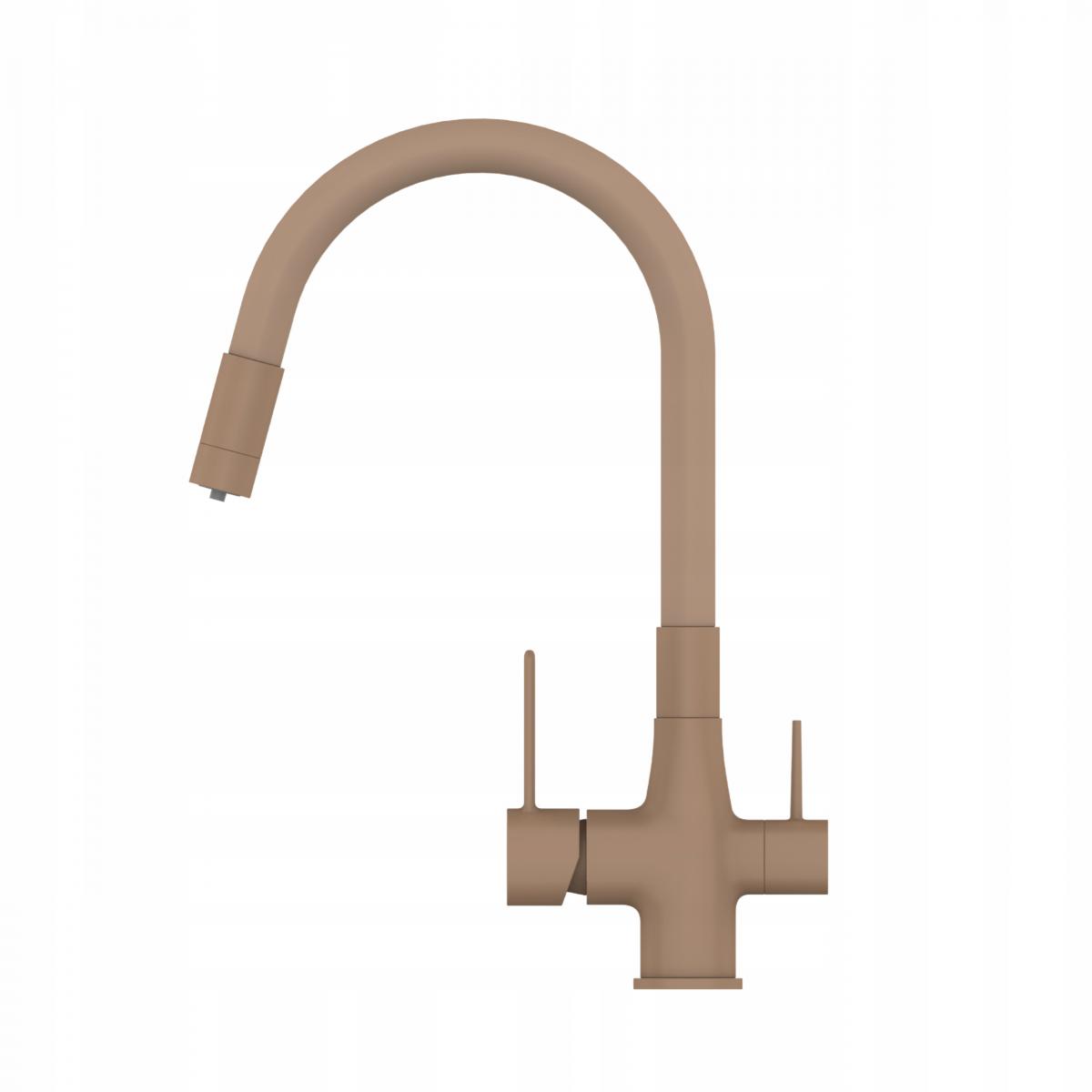 INVENA BATERIA ZLEWOZMYWAKOWA Z FILTREM GLAMOUR INVENA TREND, BEŻOWA