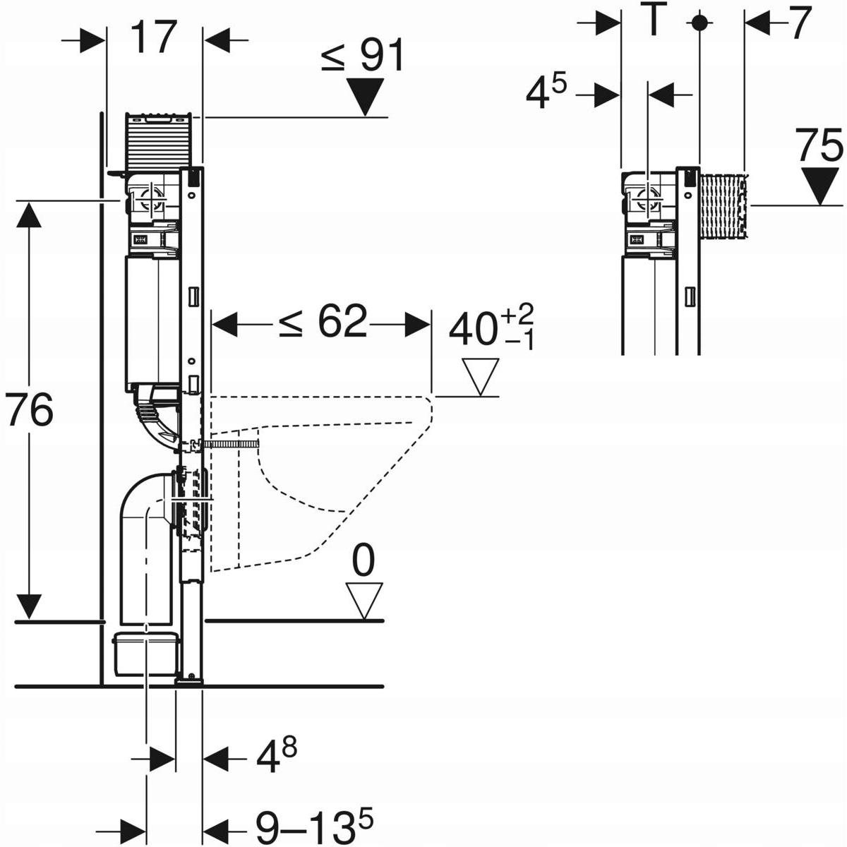 Element montażowy Geberit Duofix OMEGA 82cm 48h