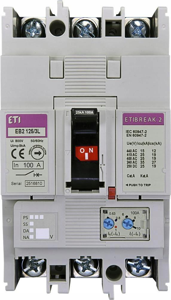 ETI Wyłącznik mocy 3P, 25kA, wyzwalacz TM EB2 125/3L 125A 3p