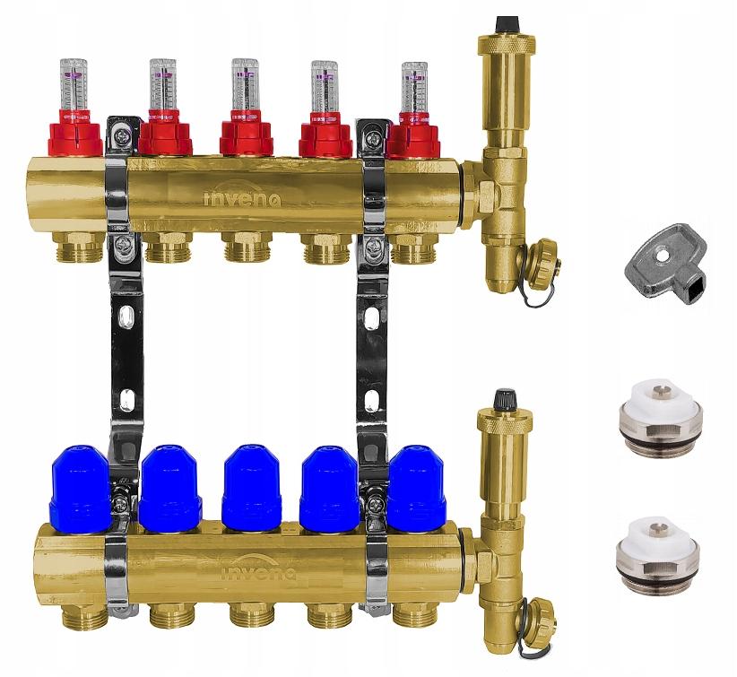 ROZDZIELACZ MOSIĘŻNY OGRZEWANIA PODŁOGOWEGO PLUS 5-OBIEGOWY INVENA