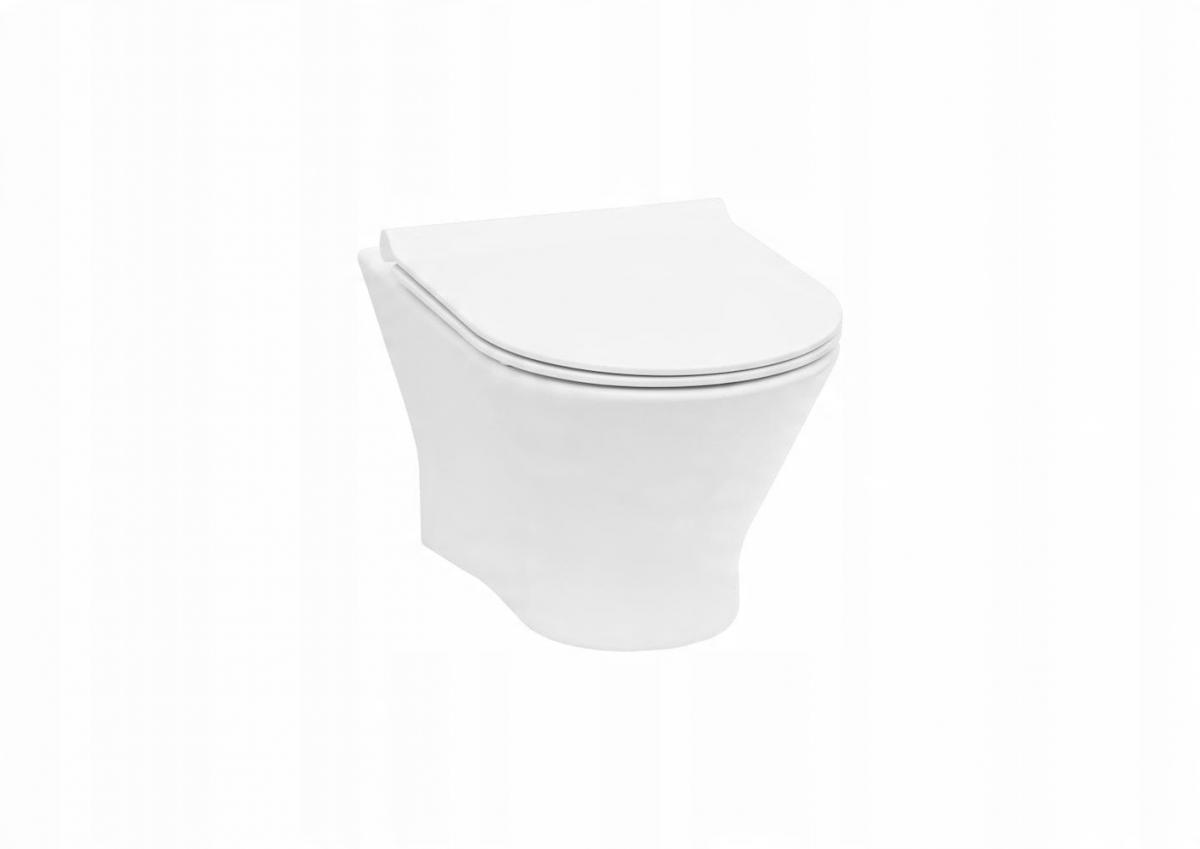 Miska Wisząca NEXO Rimless Biały + Deska wolnoopad. Slim ROCA[16]