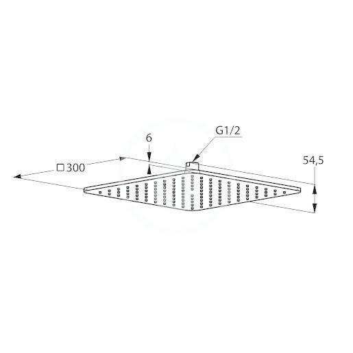 Głowica natrysku KLUDI A-QA z metalu 300 x 300 mm chrom