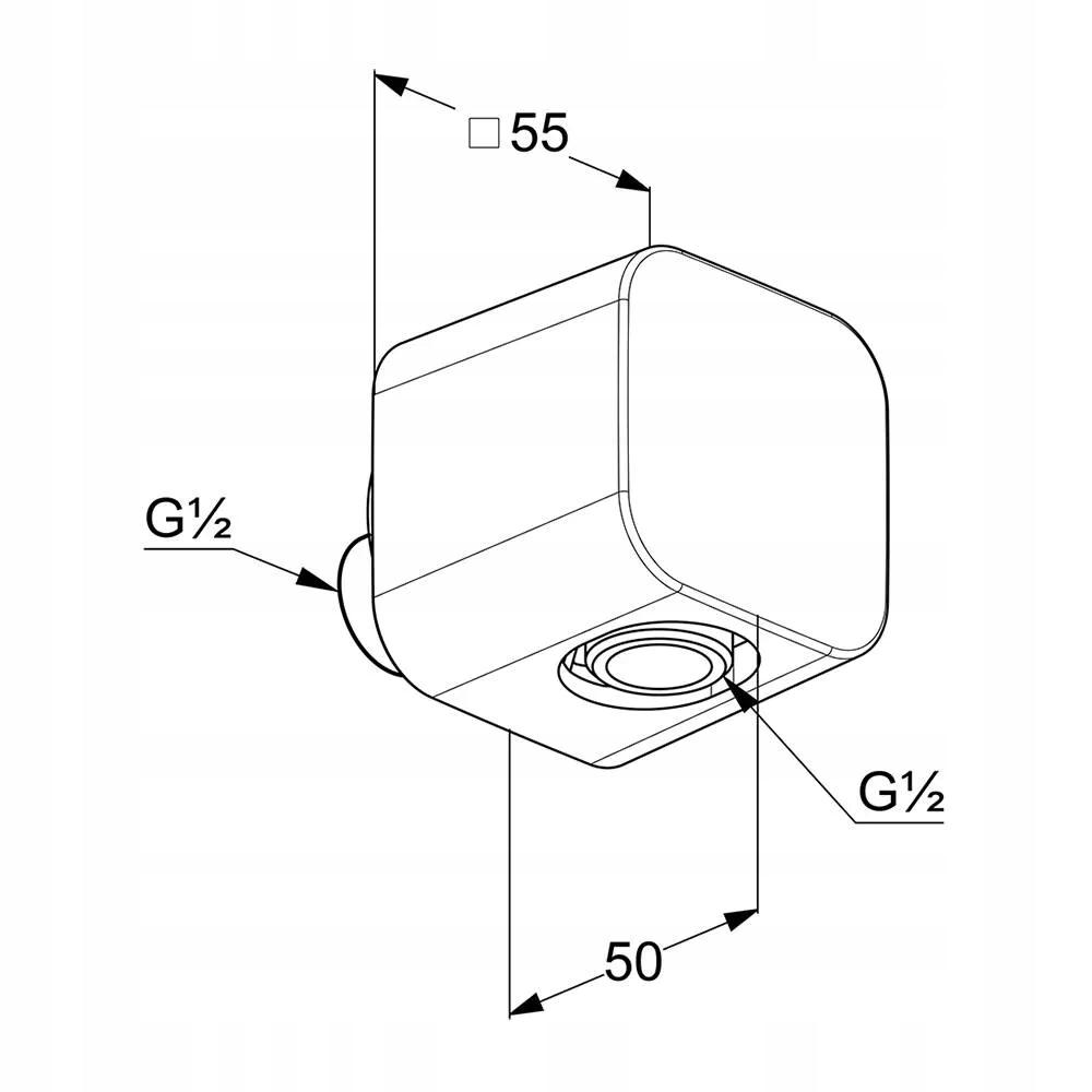 Przyłącze węża natryskowego kątowe KLUDI A-QA 56 x 56 x 50 mm chrom