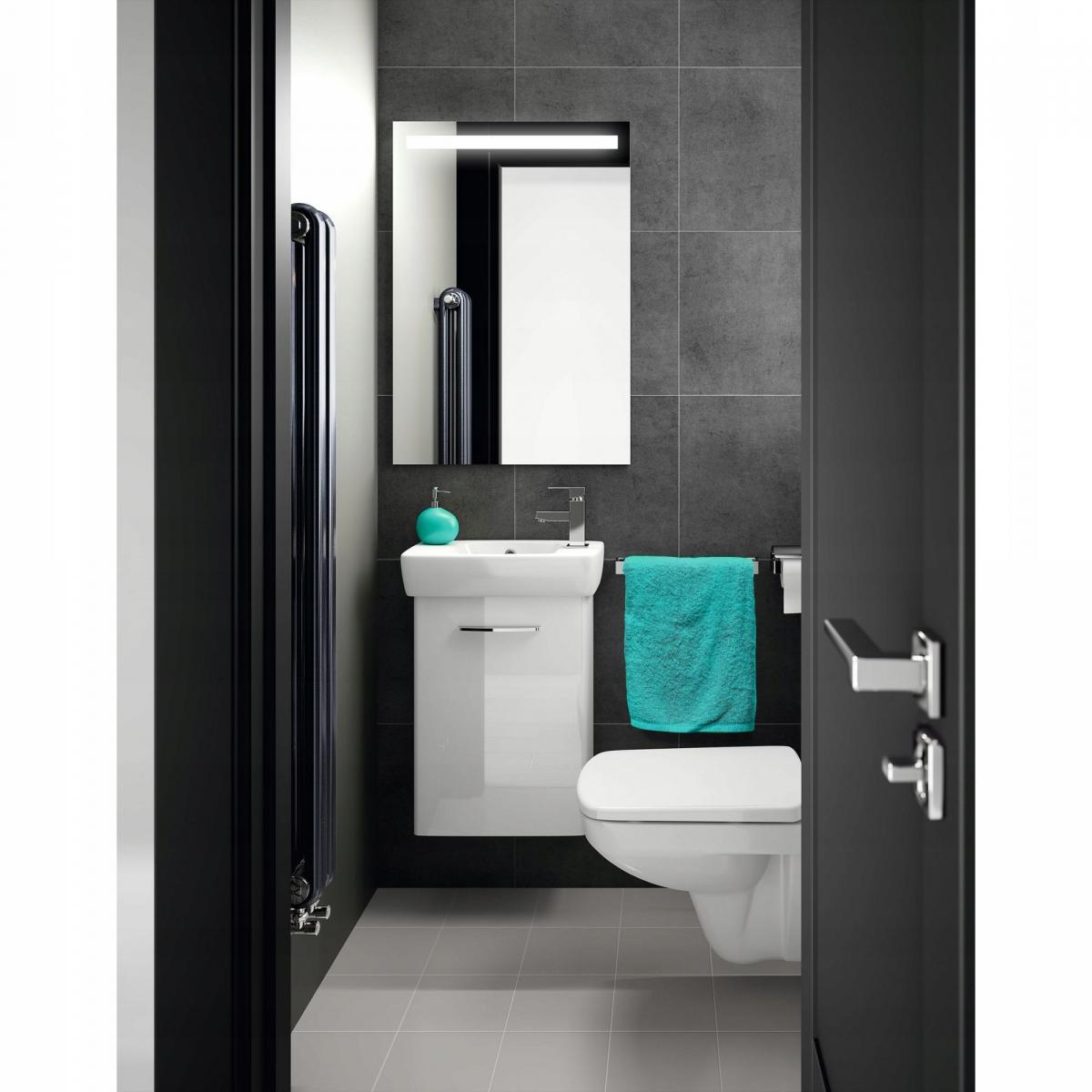 Miska wisząca WC Selnova Compact, lejowa, B36 cm, H34 cm, T48 cm, krótka, k