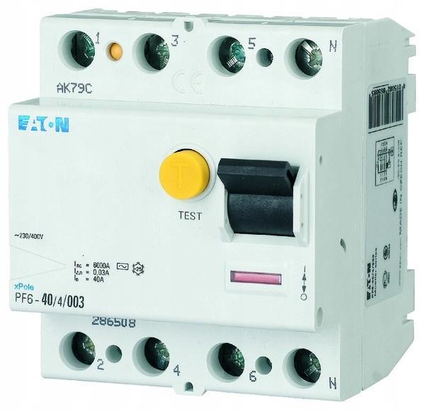 EATON Wyłącznik różnicowoprądowy 6kA PF6-40/4/003